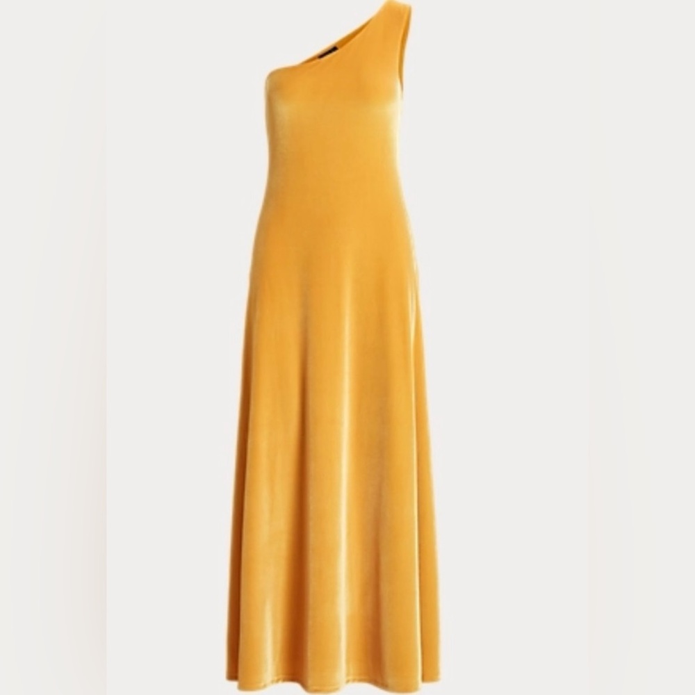 Polo Ralph Lauren One-Shoulder Velvet Stretch Cocktail Dress dress, Sz M - Picture 4 of 16